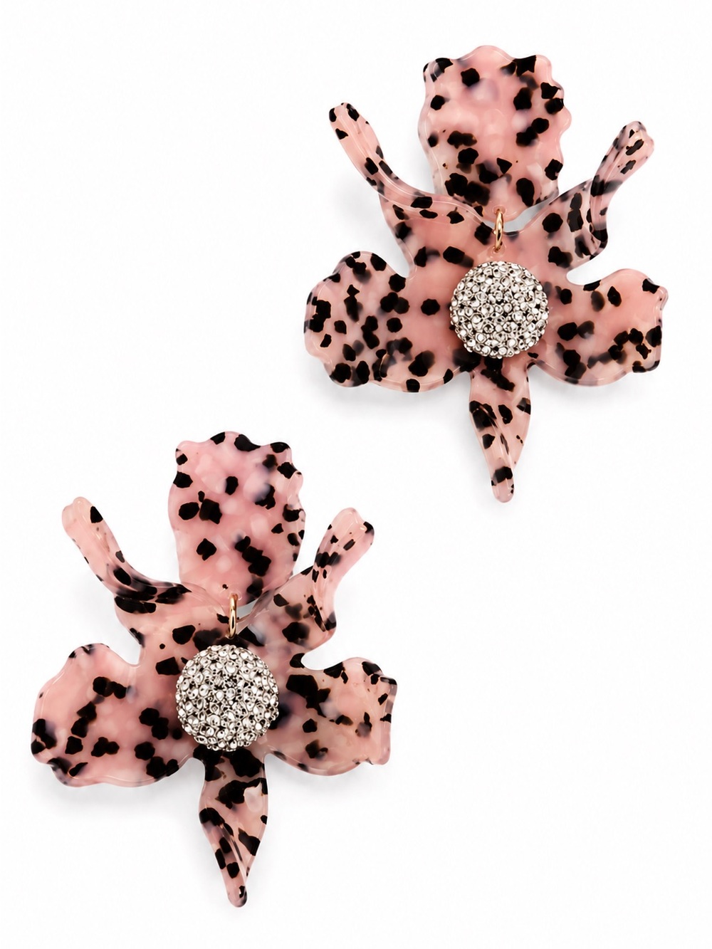 LELE SADOUGHI Blush Spotted Crystal Lily Earrings.